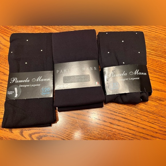 Bundle of (3) pairs of Pamela Mann Designer Tights 120 Denier - Picture 1 of 5